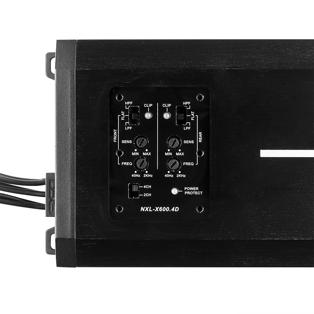 DS18 NXL-X600.4D NXL 4-Channel Full-Range Class D IP67 Marine and Powersports Amplifier 4 x 150 Watts Rms @ 4-Ohm