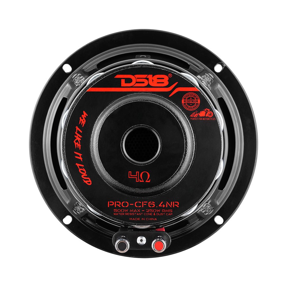 DS18 PRO-CF6.4NR 6.5" 250W RMS Neodymium Carbon Fiber Water Resistant Cone Midbass Speaker (Single)