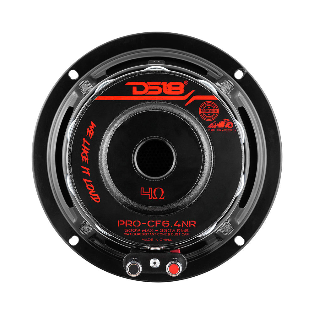 DS18 PRO-CF6.4NR 6.5" 250W RMS Neodymium Carbon Fiber Water Resistant Cone Midbass Speaker (Single)