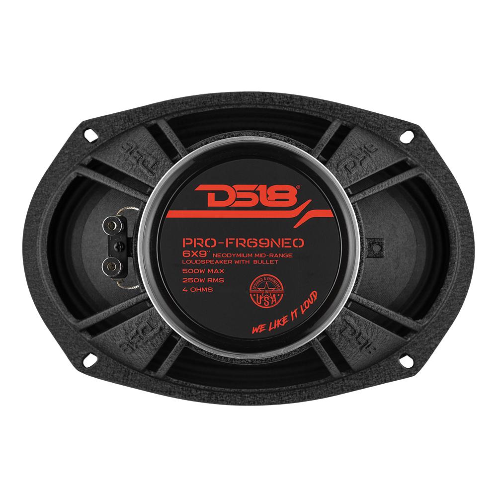 DS18 PRO-FR69NEO 6x9" 250W RMS Neodymium Bullet Midrange Speaker 4-Ohm (Single)