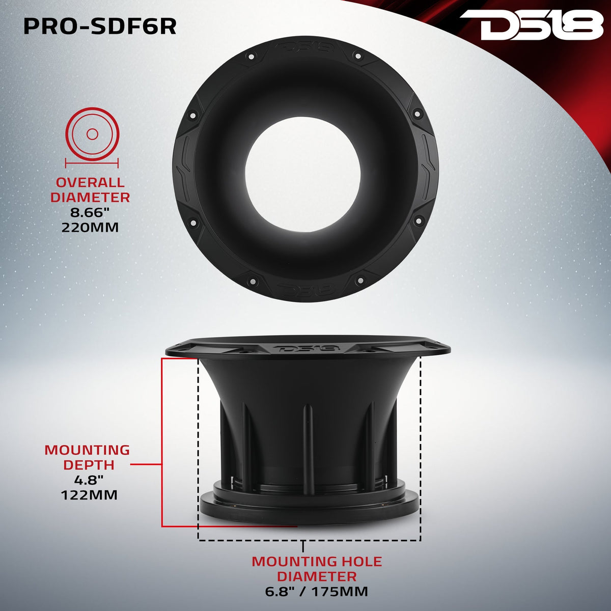 6.5” Round Bolt-On Horn Diffuser