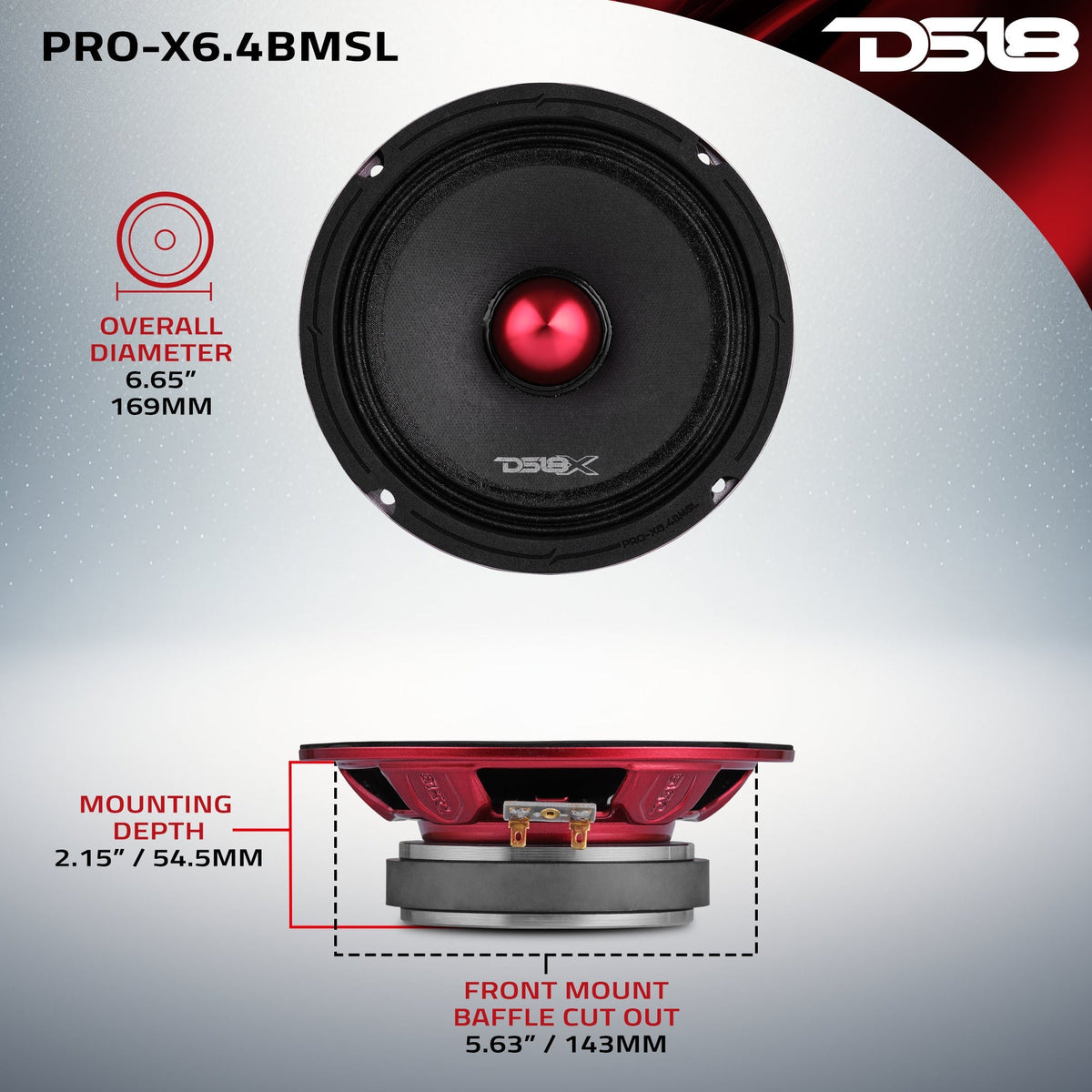 DS18 Roof Rack Combo (6) DS18 PRO-X6.4BMSL
