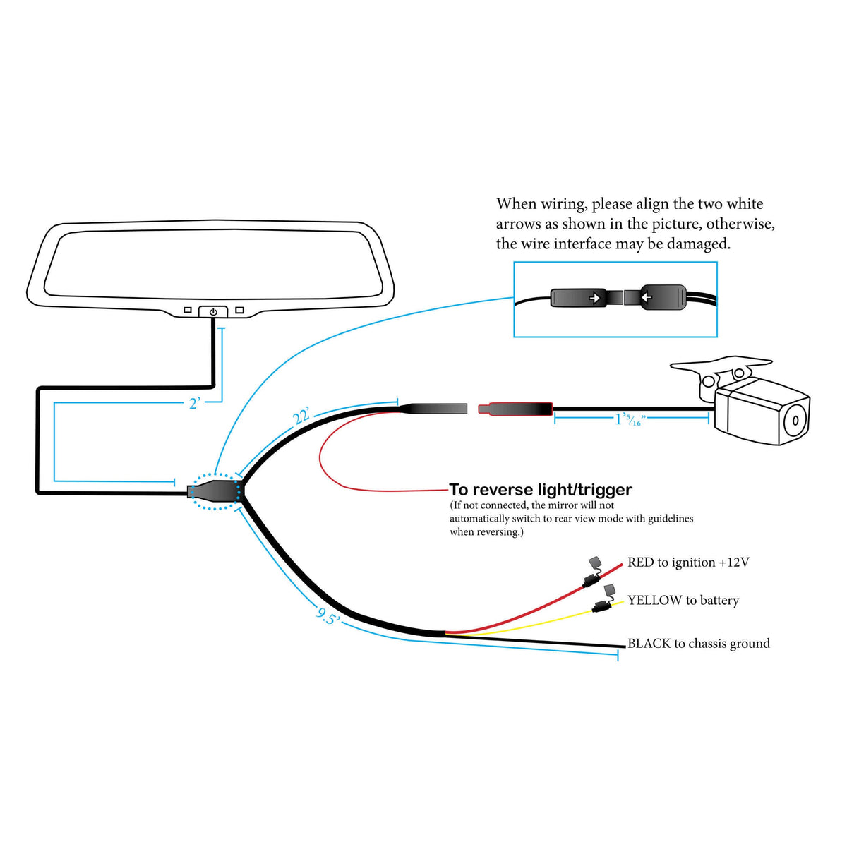 IBEAM TE-LVM9 9" Live View Streaming Rearview Mirror