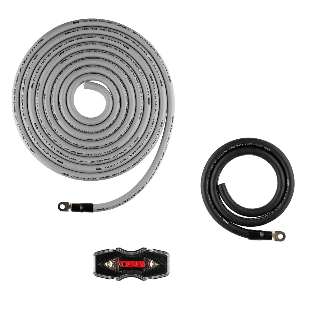0-GA Amplifiers Installation Kit Silver