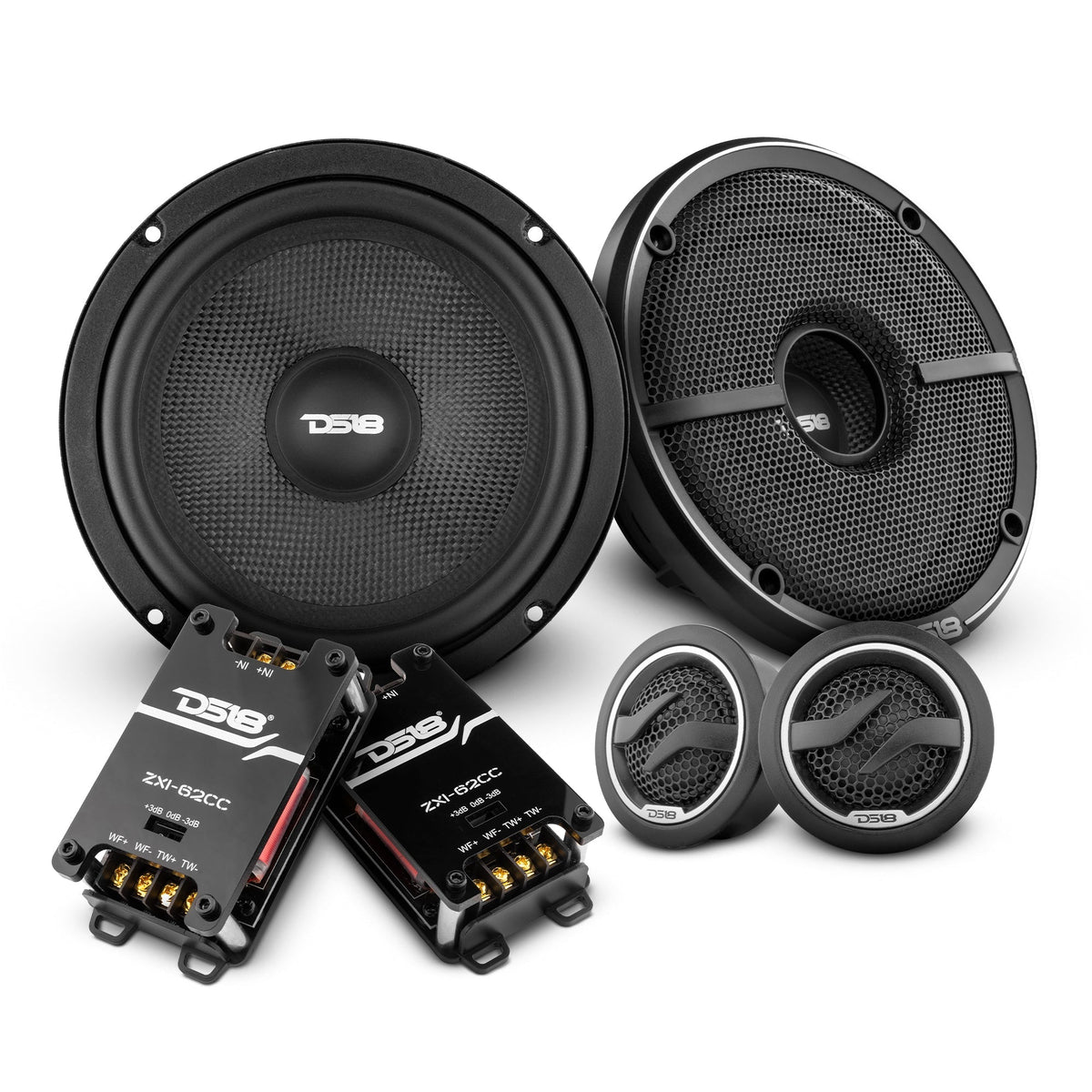ZXI 6.5" 2- Way Component Speaker System with Kevlar Cone 120 Watts Rms 4-Ohm