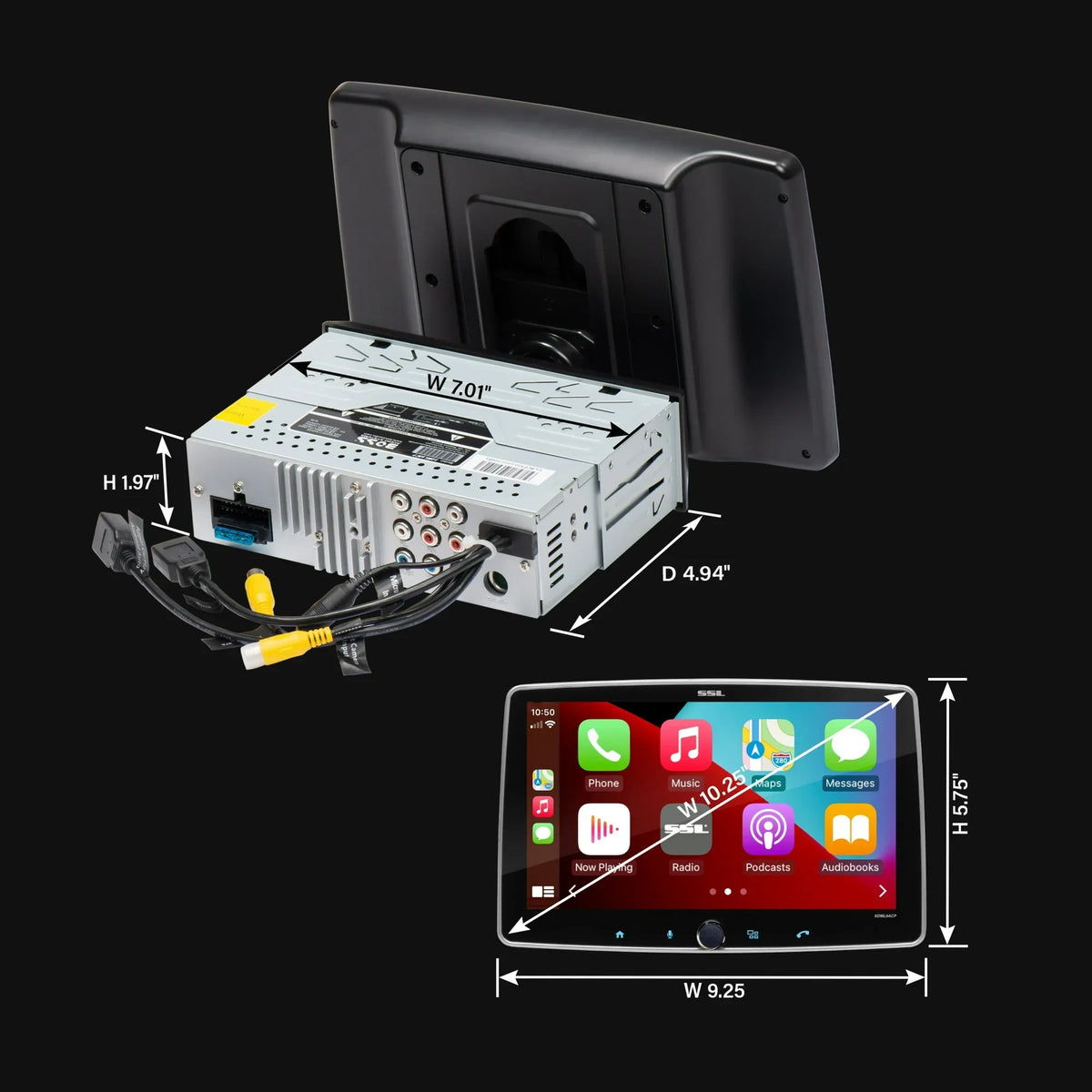 Sound Storm Laboratories SDML9ACP Car Audio Stereo - Apple CarPlay, Android Auto, Single Din, 9 Inch Touchscreen, Bluetooth,