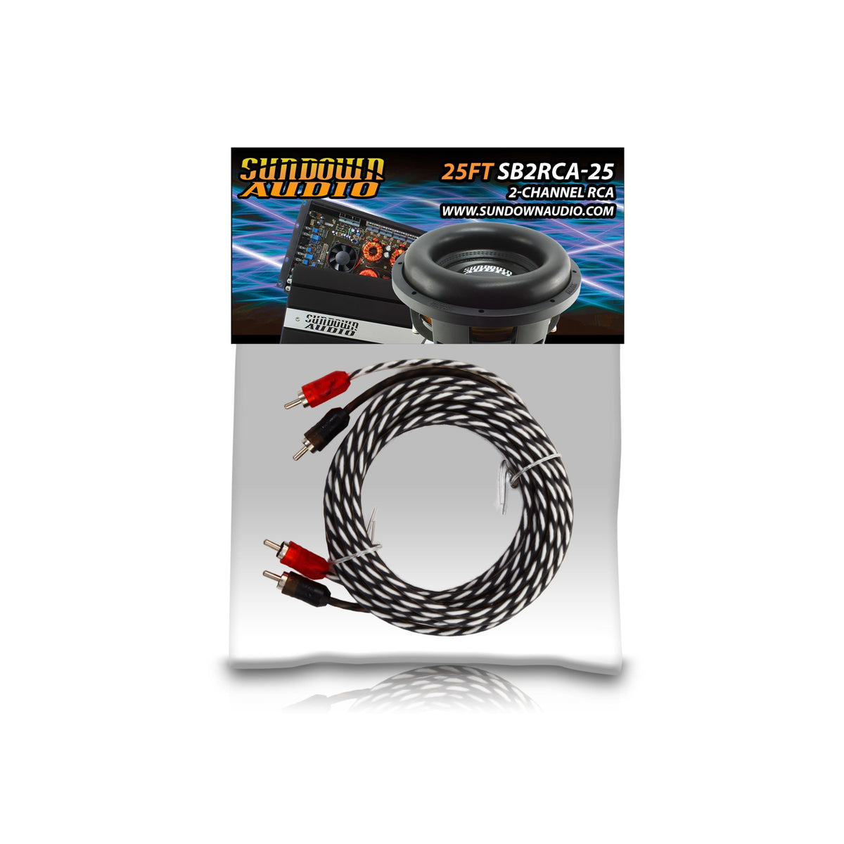 Sundown Audio 25 ft. 2 Channel Budget RCA Interconnect Cables (SB Series)