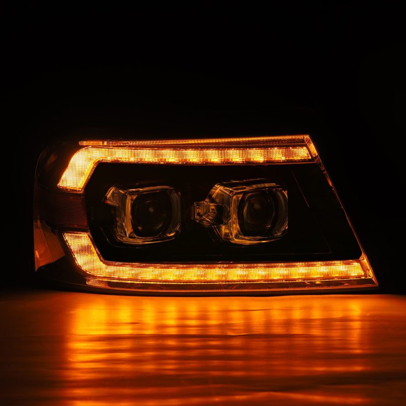 AlphaRex 04-08 Ford F150 / 06-08 Lincoln Mark LT PRO-Series Halogen Projector Headlights Black