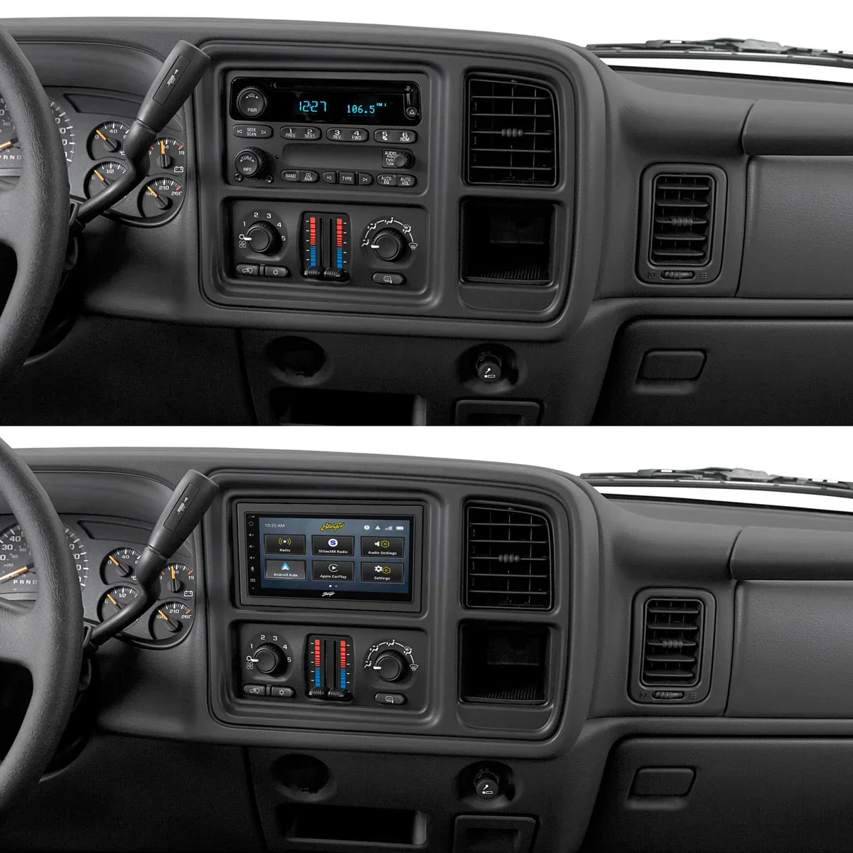 Chevy Silverado/GMC Sierra (2003-2007) Stinger 6.8" Double DIN Radio Kit | Plug-&-Play