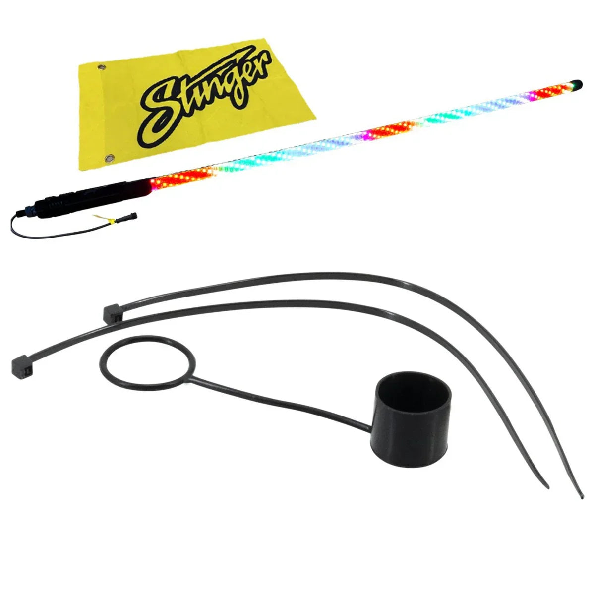 Stinger 4ft Dynamic LED Whip Light & 8pc RGB Dynamic Rock Light Kit Bundle - ENLIGHT10 App Compatible