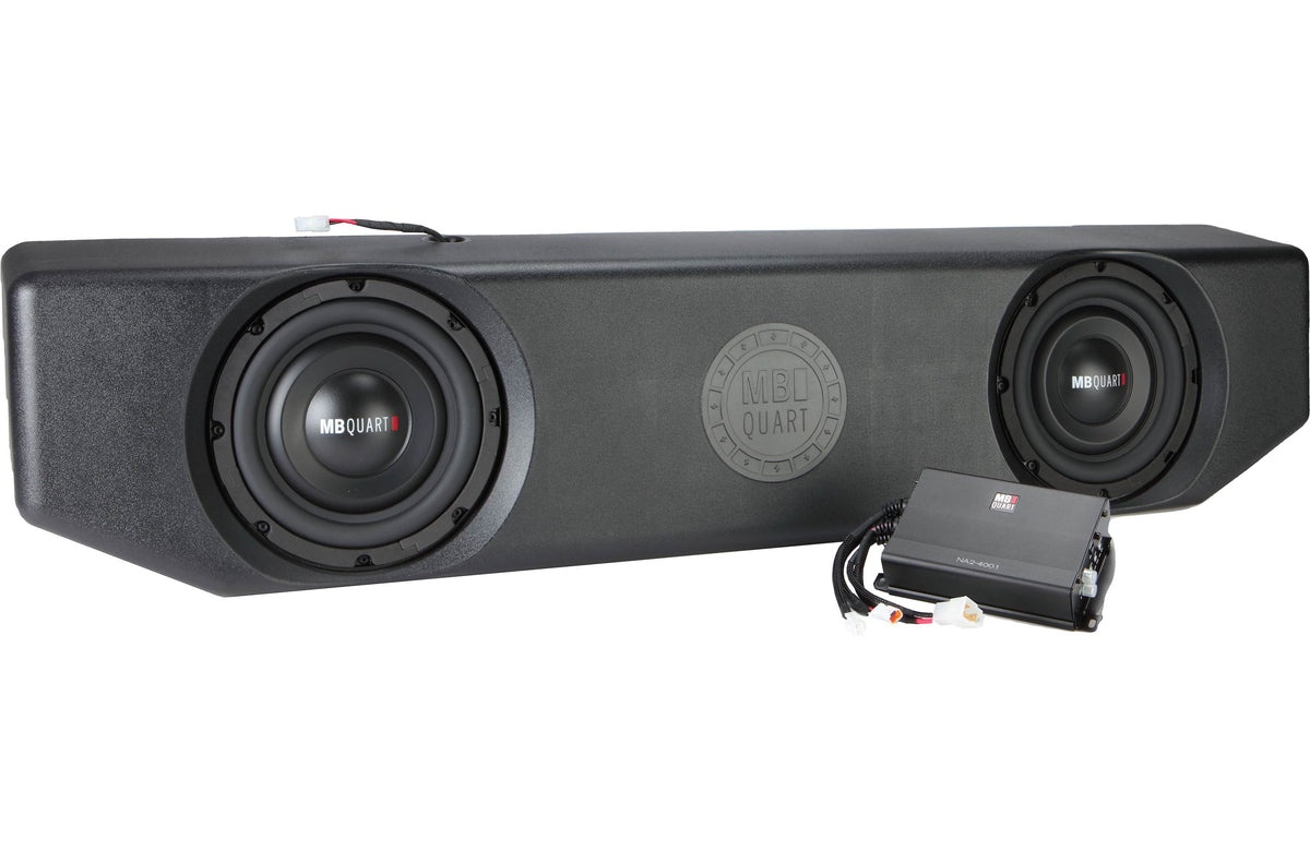 MB Quart MBQJT-SUBA-1 Custom underseat enclosure with two 8" subs and amplifier — fits select Jeep Gladiator vehicles