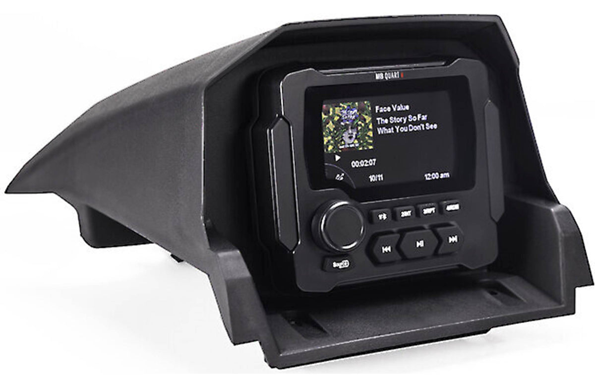 MB Quart MBQX-STG5-1 Stage 5 audio system with receiver, four 6-1/2" speakers, 4-channel amp, 10" subwoofer, and mono amp — f