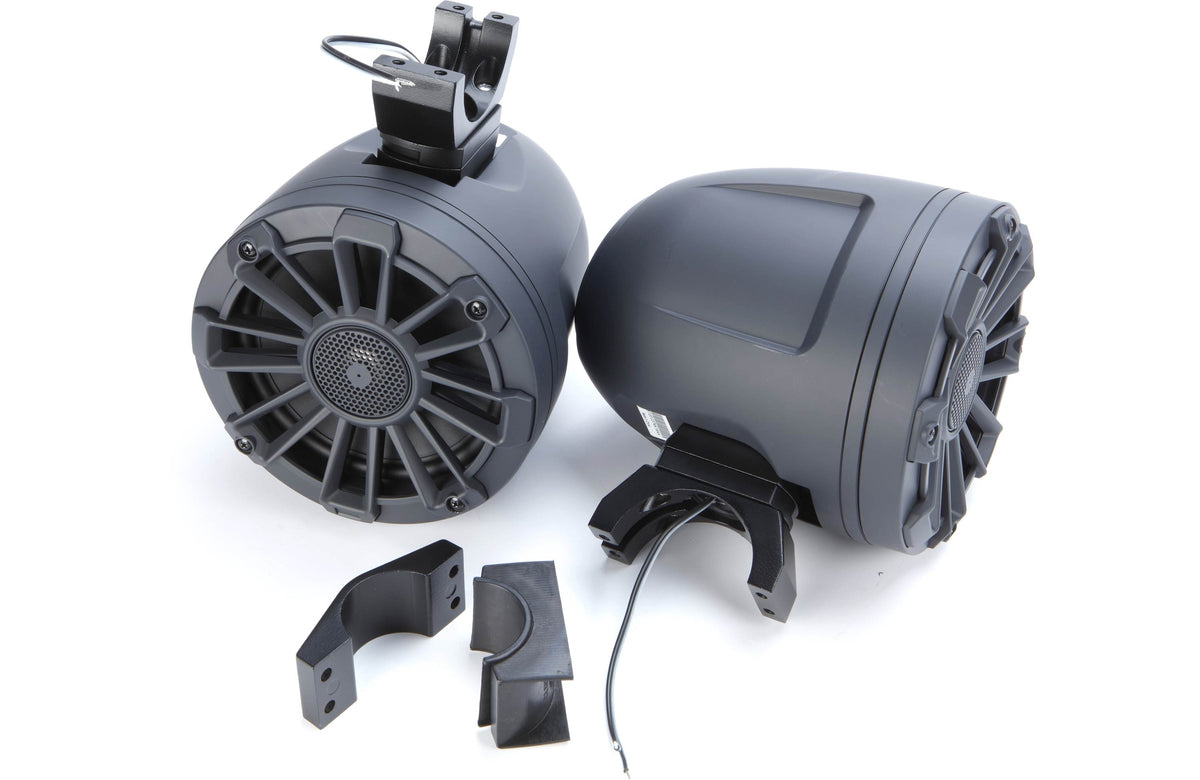 MB Quart MBQX-STG5-1 Stage 5 audio system with receiver, four 6-1/2" speakers, 4-channel amp, 10" subwoofer, and mono amp — f