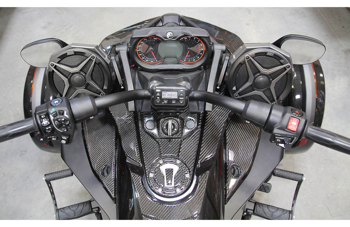 SSV Works F3-2A Audio upgrade kit for the Can Am Spyder F3: contains MRB3 receiver, SSV Works 6-3/4" speakers, and mounting k