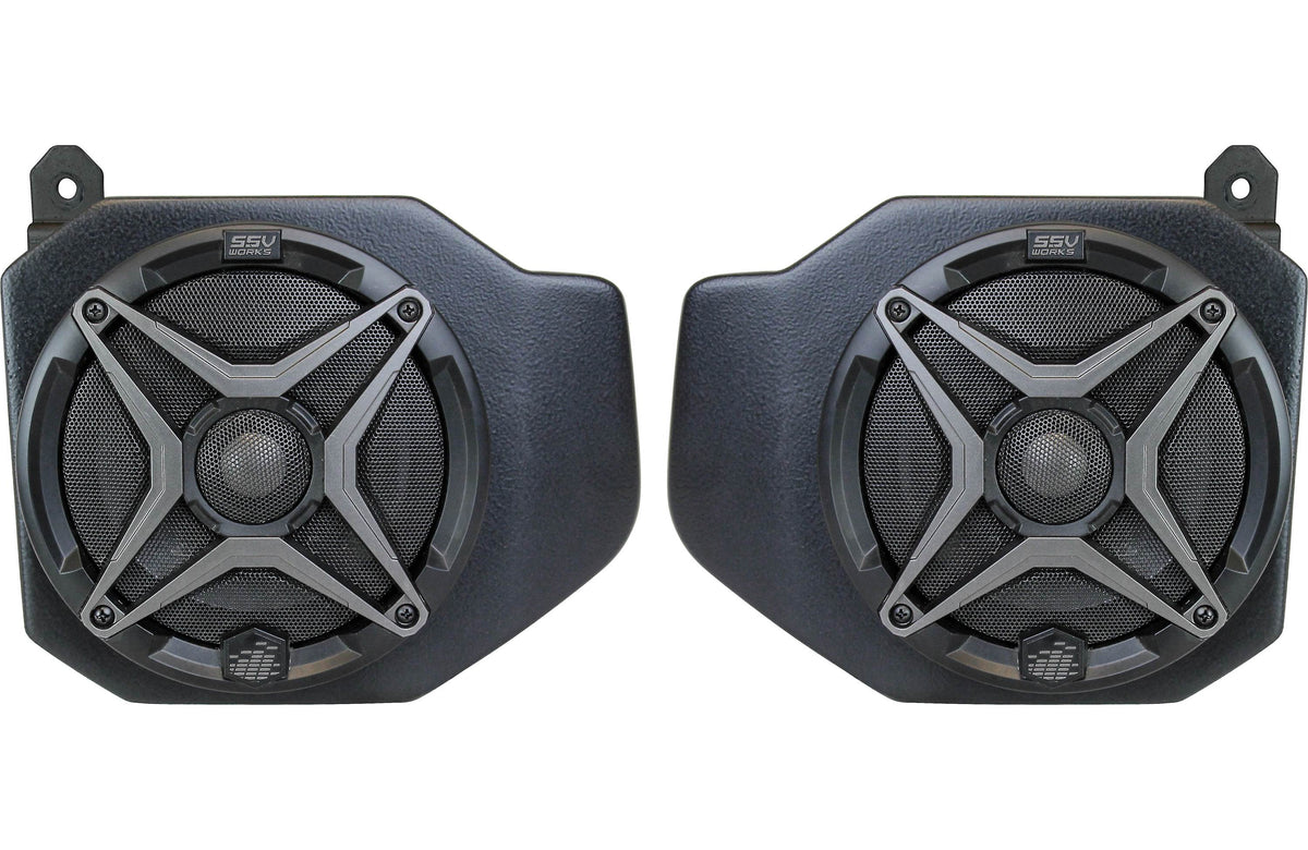 SSV Works RG4-F65U Custom-fit unloaded 6-1/2" speaker pods — fit in upper footwells of 2018-up Polaris Ranger XP1000