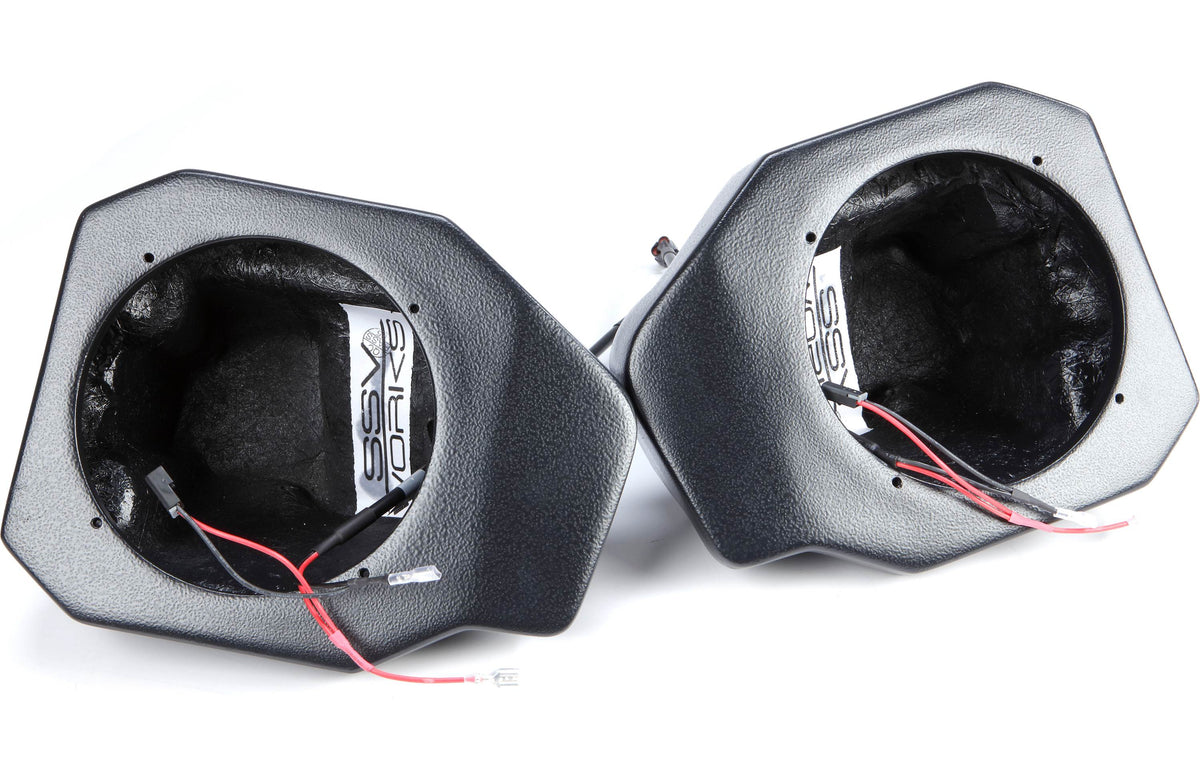 SSV Works RG4-F65U Custom-fit unloaded 6-1/2" speaker pods — fit in upper footwells of 2018-up Polaris Ranger XP1000