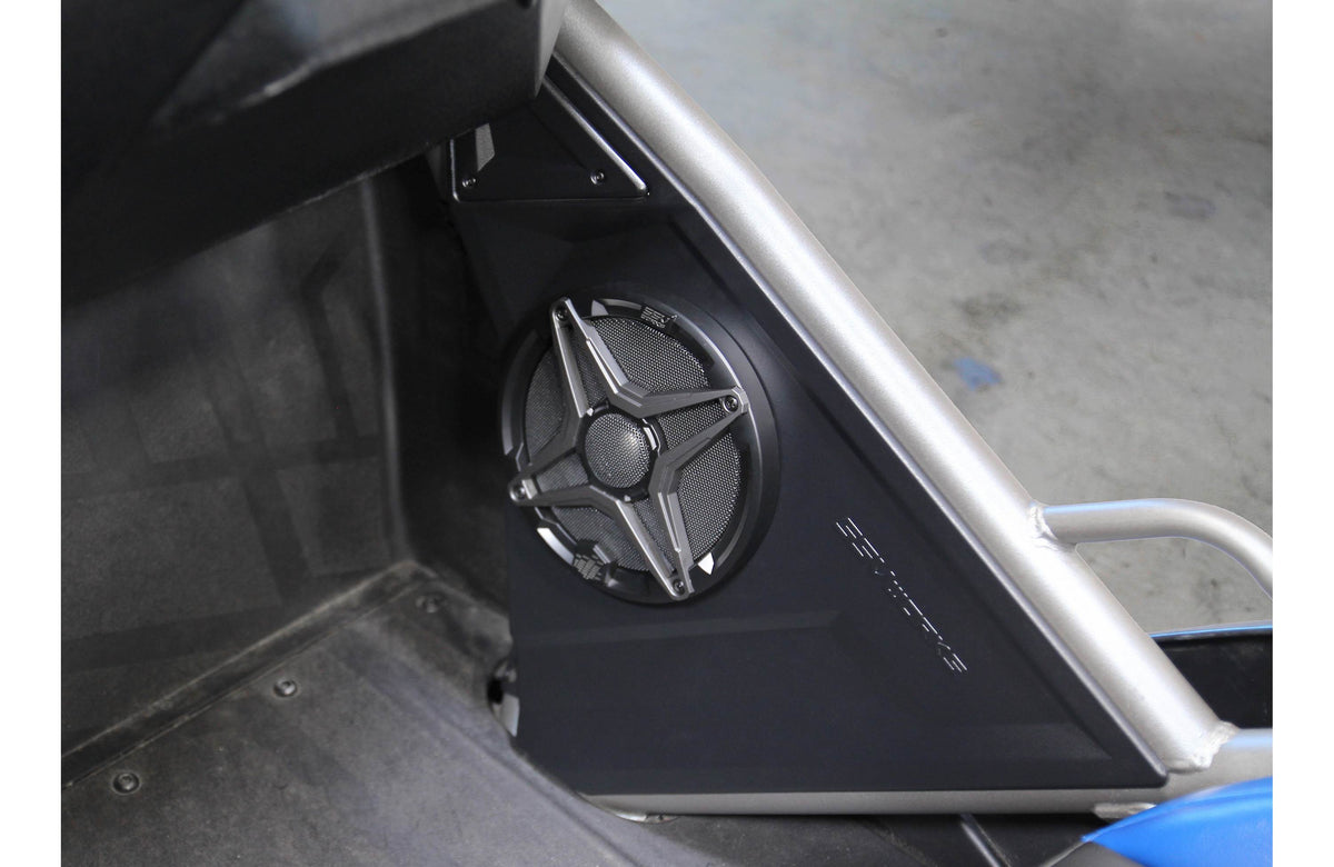 SSV Works 170-SS-F65U Custom-fit unloaded 6-1/2" front speaker pods — designed to fit front side panels in 2015-17 Polaris Sl
