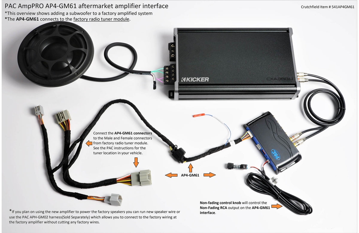 PAC AmpPRO AP4-GM61 Aftermarket Amplifier Interface 2014-up GM vehicles
