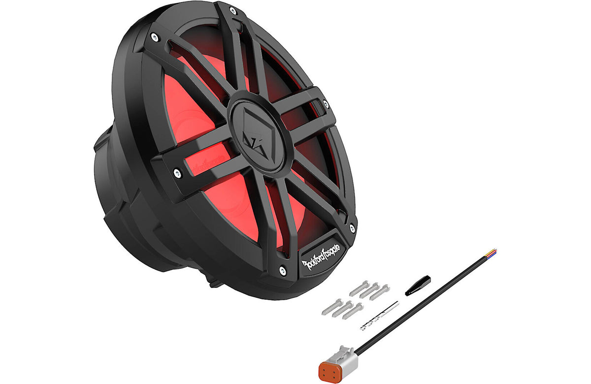 Rockford Fosgate M1D2-10B M1 Series 10" marine subwoofer with dual 2-ohm voice coils and RGB LED lighting (Black)