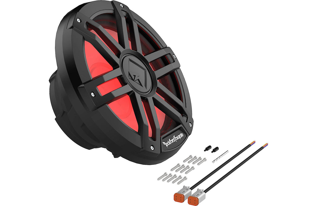 Rockford Fosgate M1D2-12B M1 Series 12" marine subwoofer with dual 2-ohm voice coils and RGB LED lighting (Black)