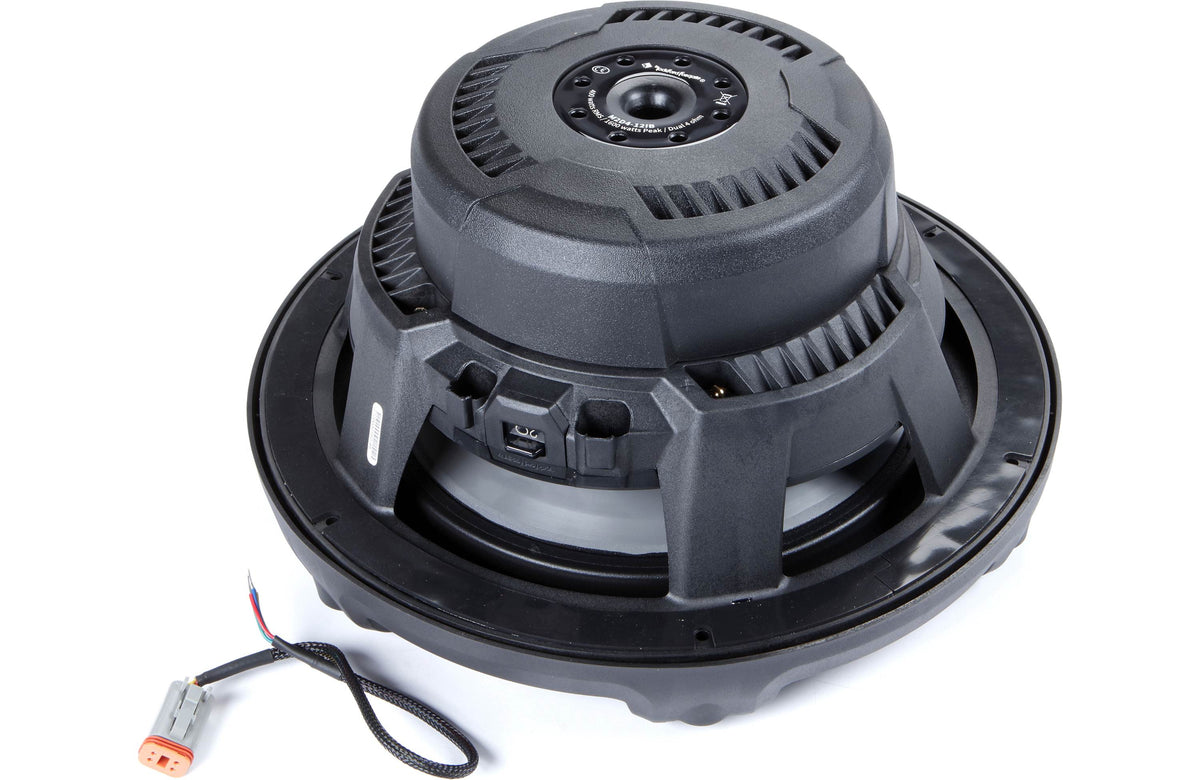 Rockford Fosgate M2D4-12IB M2 Series 12" marine subwoofer with dual 4-ohm voice coils and RGB LED lighting — optimized for fr