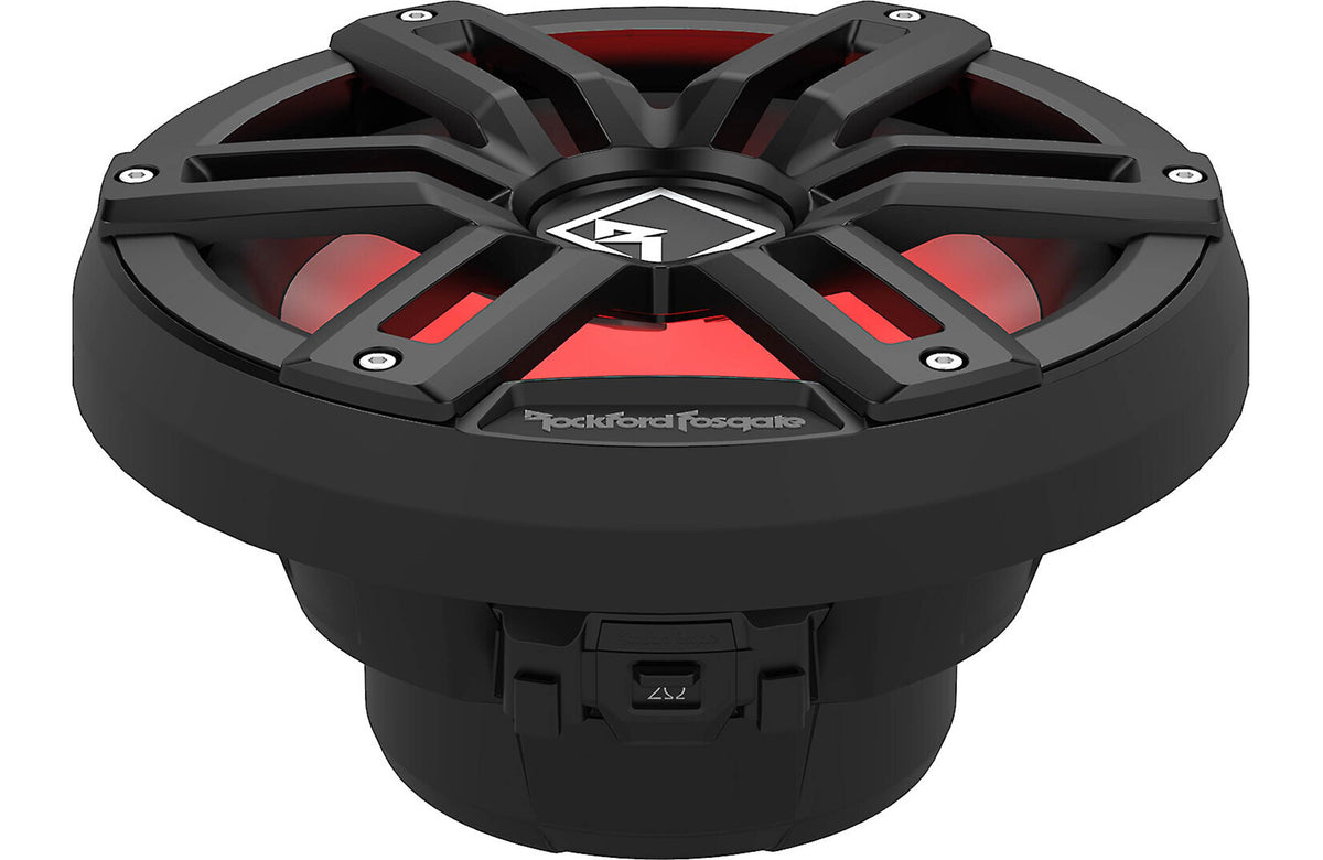 Rockford Fosgate M2D4-10IB M2 Series 10" marine subwoofer with dual 4-ohm voice coils and RGB LED lighting (Black)