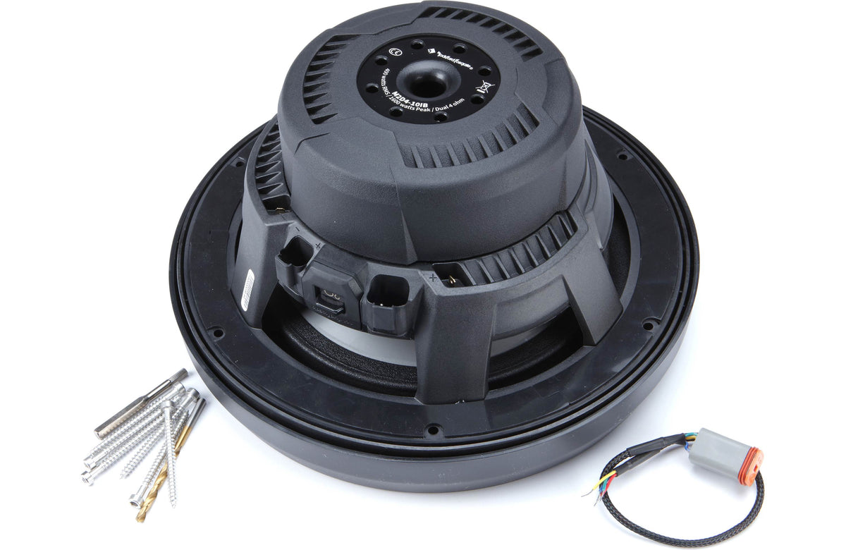 Rockford Fosgate M2D4-10IB M2 Series 10" marine subwoofer with dual 4-ohm voice coils and RGB LED lighting (Black)