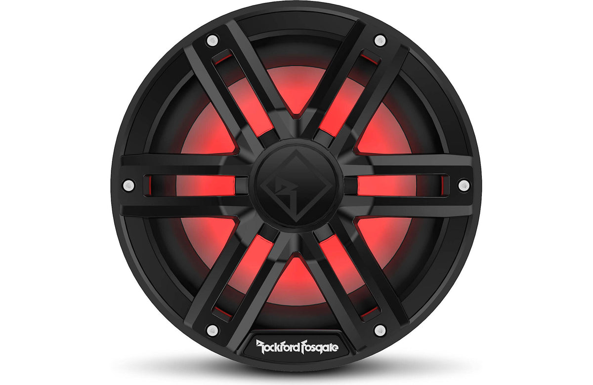 Rockford Fosgate M2D4-10IB M2 Series 10" marine subwoofer with dual 4-ohm voice coils and RGB LED lighting (Black)