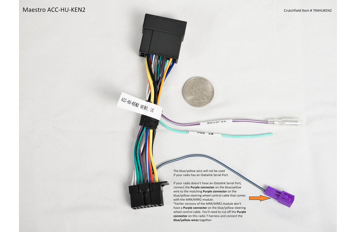 iDatalink ACC-HU-KEN2 Connect select Kenwood and JVC radios to compatible iDatalink T-harnesses