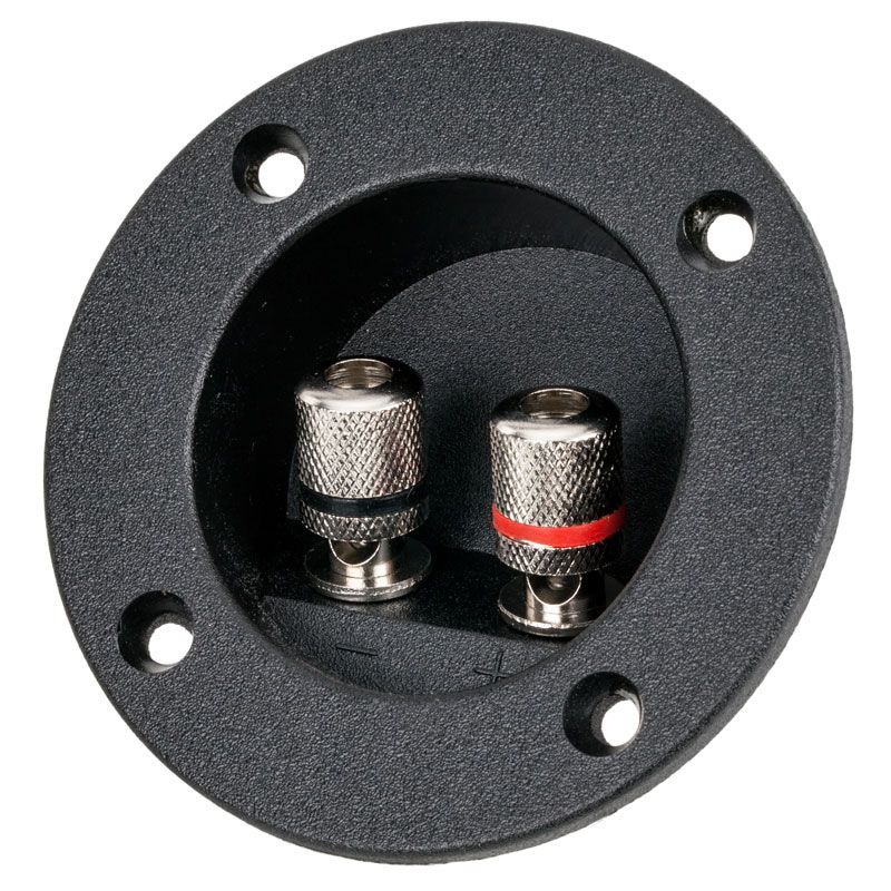 The Install Bay TCRB2 Circular Recessed Terminal Cup with Silver Binding Posts