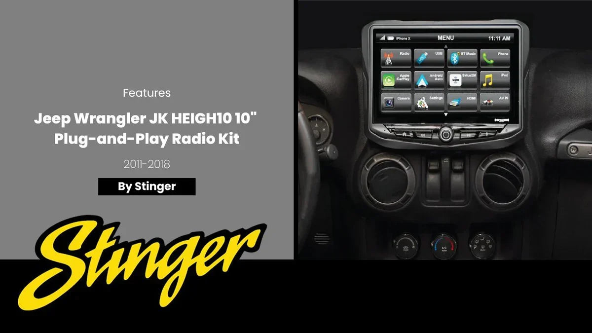HEIGH10 Jeep Wrangler JK (2011-2018) 10" Radio Kit with Spare Tire Backup Camera