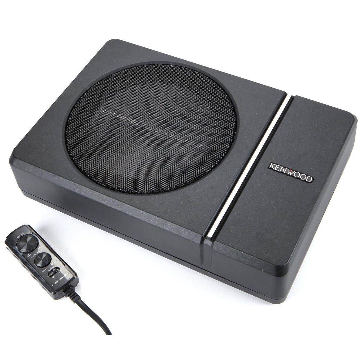 Kenwood KSC-PSW8 250W Max (150W RMS) Single 8" Under Seat Powered Subwoofer Enclosure W/Remote Control