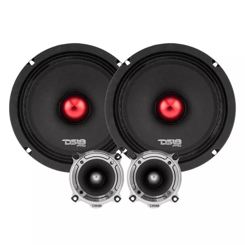 DS18 PRO-X6 4BMPK 6.5" Mid and High Range Car Audio Sound System