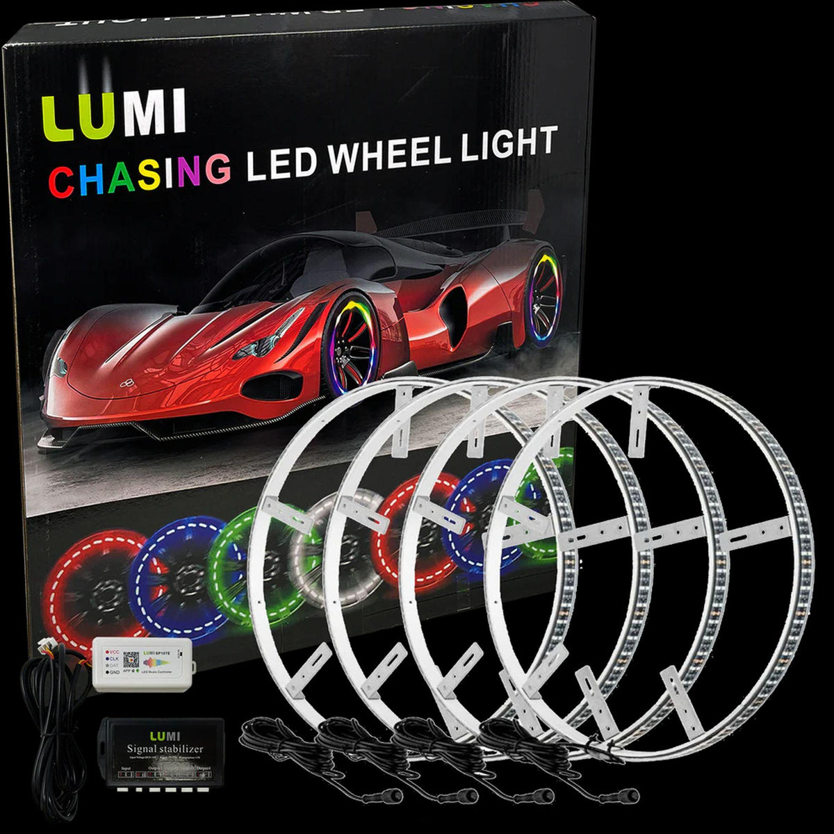 LUMI RGB Double Sided Wheel Lights 17″ Diameter