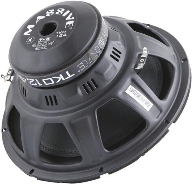 Massive audio TKO124 - 12" 300 Watts RMS Dual 4 Ohm Subwoofer