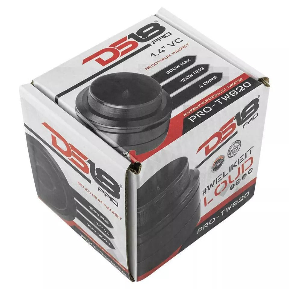 DS18 PRO-TW920 1.4" 600 W 4-ohm Pro Aluminum Neodymium Super Bullet Car Tweeters