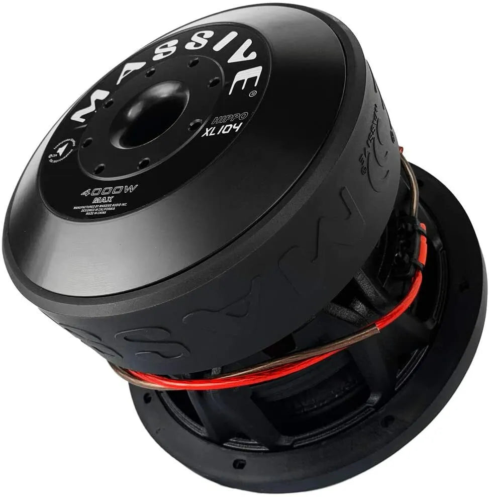 New Massive Audio HIPPO XL 104 2000 Watt RMS 10" Dual 4 Ohm Car Audio Subwoofer