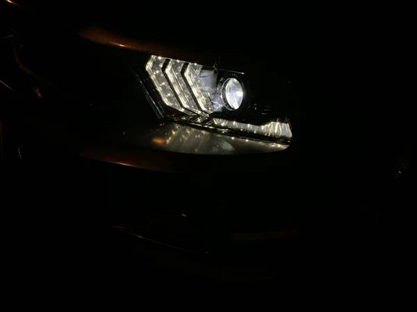 AlphaRex 10-12 Ford Mustang LUXX-Series LED Projector Headlights Alpha-Black