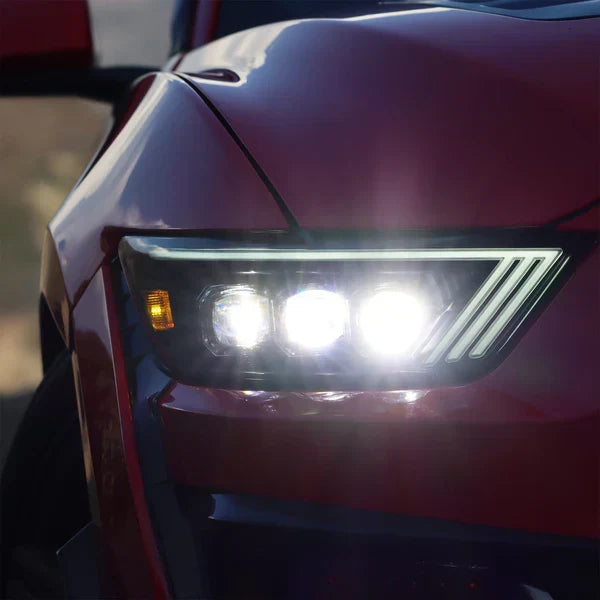 AlphaRex 15-17 Ford Mustang/18-20 Mustang Shelby GT350/GT500 NOVA-Series LED Projector Headlights Alpha-Black