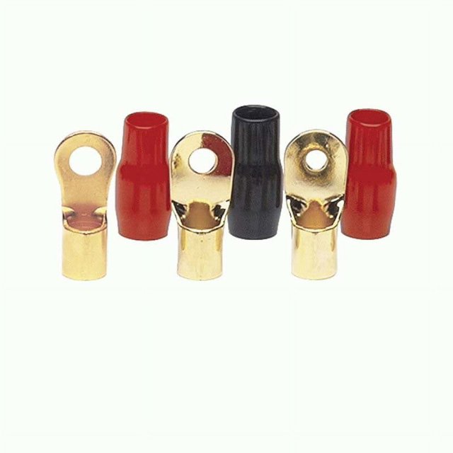 Raptor R438RT 4 AWG 3/8" Gold Ring Terminals, Mid-Series, 20/Pkg