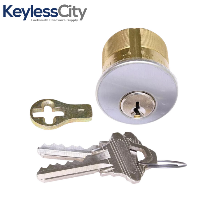 Kiwkset Premium Mortise Cylinder - 1-1/2" - 26D - Satin Chrome