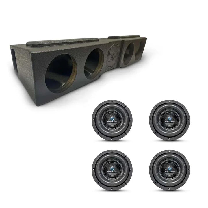 (4) Nemesis Audio NA-8H v.3 900W RMS & Chevy Crew Cab 07-18 Quad 8" Subwoofer Bass Combo