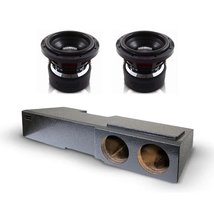 (2) Sundown Audio X8 v4 & Chevy Crew Cab 14-18 Dual 8" Subwoofer Box Combo
