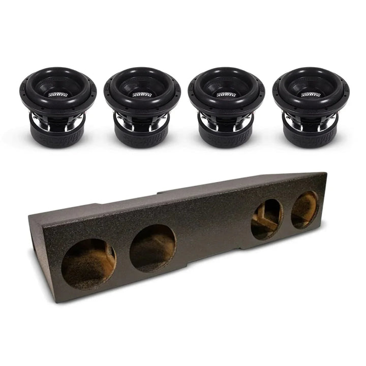 (4) Sundown Audio SA8 v3 & Chevy Crew Cab 19-25 Quad 8" Subwoofer Box Combo
