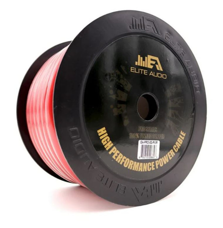 Elite Audio EA-PRO-0G-GND 100% OFC Tinned Copper 0 Gauge Power Wire 50ft | True Gauge | Elite Audio