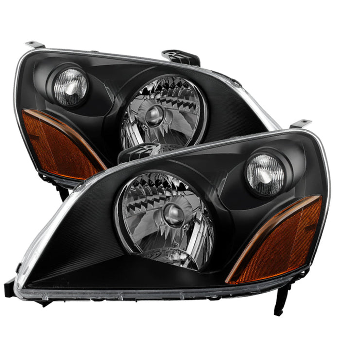 xTune Honda Pilot 03-05 Crystal Headlights Black HD-JH-HPIL03-AM-BK
