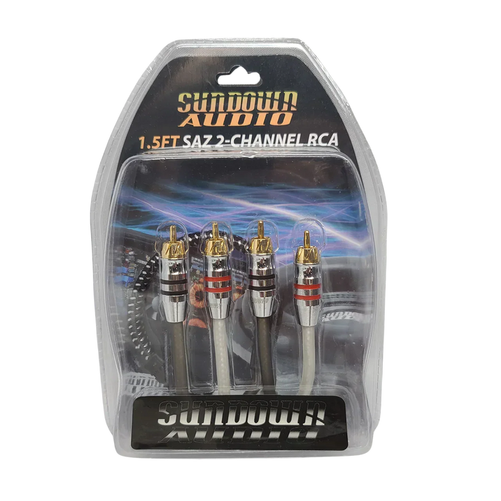 Sundown Audio 1.5 ft. 2 Channel High Quality RCA Interconnect Cables (SAZ Series)