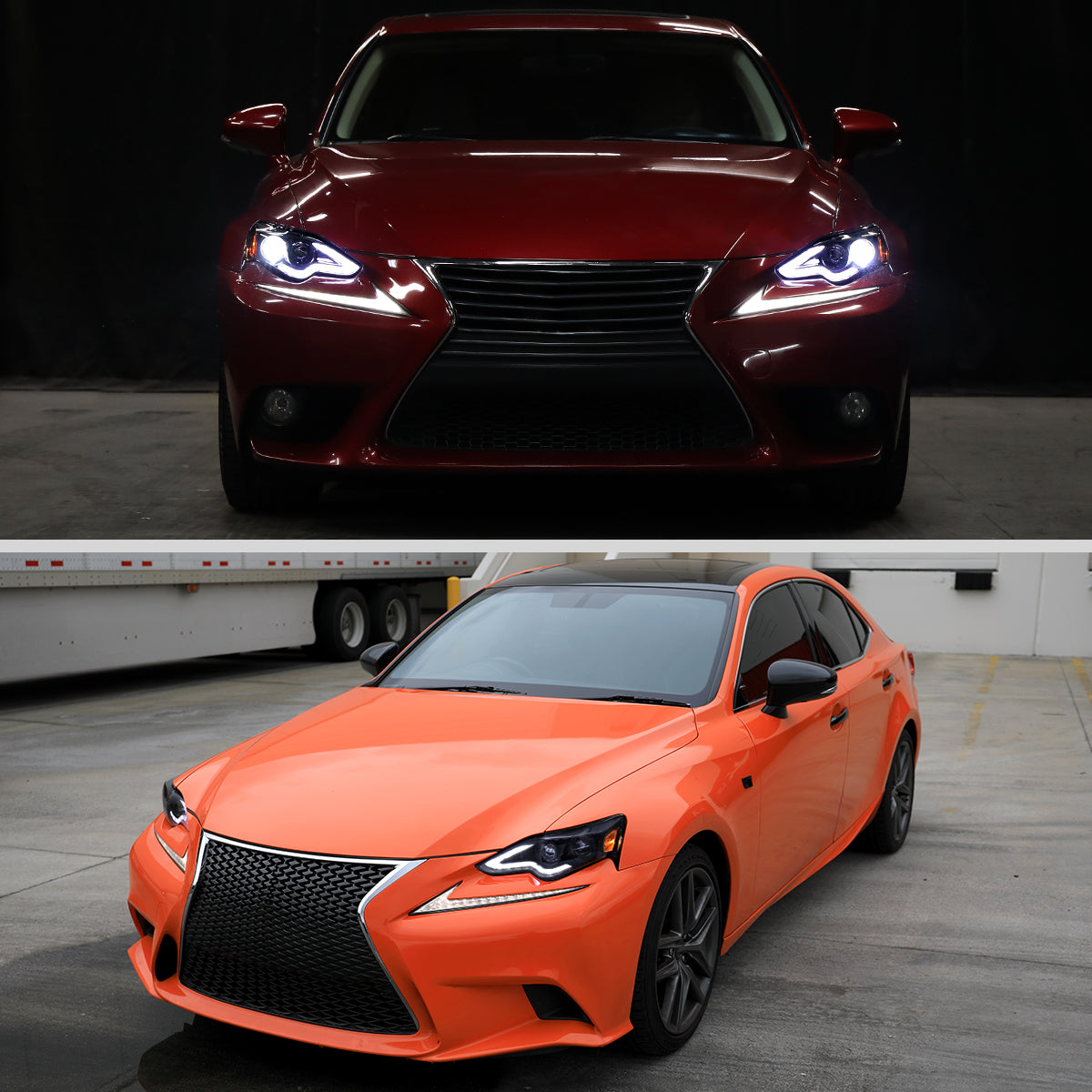 Spec-D 14-16 Lexus IS250 IS350 Projector Headlights Black/Smoked