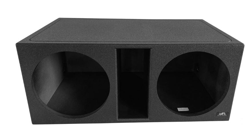 Elite Audio EBOX-BLVD15SPL Dual 15” Subwoofer Enclosure - Rugged Polyurethane Bed Liner Finish, 35Hz Tuned Mega Port, 1” MDF 