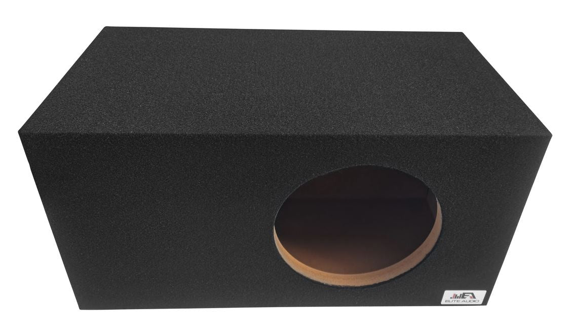 Elite Audio EBOX-SVS10SPL Single 10” Subwoofer Enclosure - Plush OEM Carpet, Rear Side Port for SPL Bass, 1” MDF Heavy-Duty C
